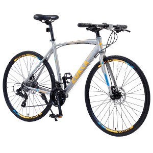 VASIP 24-Speed Hybrid Bike for Men & Women - 700C City Commuter Bicycle with Disc Brakes - Comfortable Urban Riding,Blue - 1 of 4