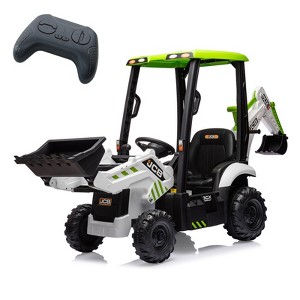 12V Licensed JCB Ride On Excavator, 4 in 1 Kids Excavator Ride On Toy with Remote Control - 1 of 4