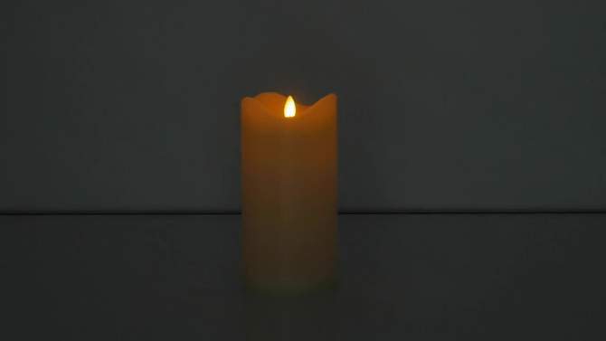 8&#34; x 4&#34; LED Flickering Flame Candle Cream - Threshold&#8482;, 2 of 9, play video