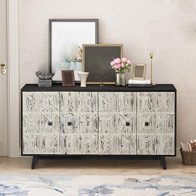 Modern Sideboard Buffet Cabinet,59" Coffee Bar Cabinet with Storage,Freestanding Wooden Sideboard Console Table for Living Room Hallway