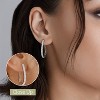 Gilded 1/4 to 2 Carat Total Weight Lab-Grown Diamond Prong Set Hoop Earrings in 925 Sterling Silver and 14KT Yellow Gold Plated Silver, Hinged Closure - 3 of 4