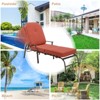 COWLOWN Orange Adjustable Outdoor Chaise Lounge Chair, Patio Recliner with Armrest and Cushion, Ideal for Deck, Poolside, Backyard - 2 of 4