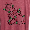 Women's - Instant Message - Christmas Lights Cat Short Sleeve Graphic T-Shirt - 2 of 4