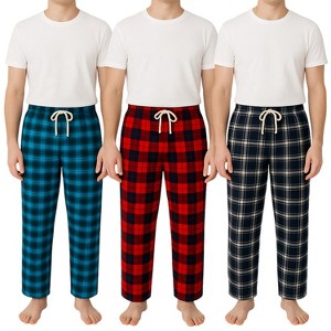 Men's 3 Pack Plaid Flannel Pajama Pants | Cozy, Comfortable & Classic - 1 of 4