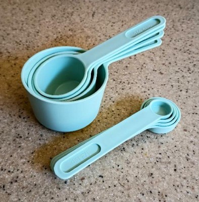 Green on Black Measuring Cup and Spoon Set
