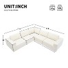 116"W Modular L Shaped Sectional Sofa, Luxury Floor Couch Set, 5 Piece Free Combination Sofa 4S - ModernLuxe - 3 of 4