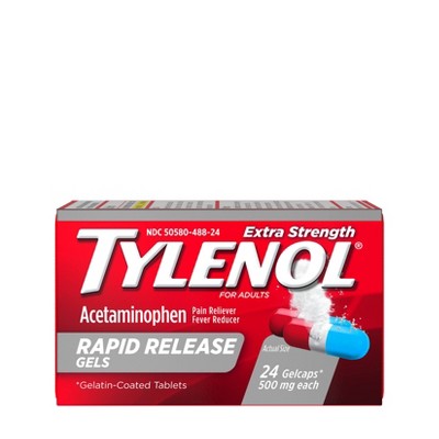 Tylenol Extra Strength Rapid Release Pain Reliever & Fever Reducer Gelcaps - Acetaminophen - 24ct