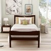 Streamdale Twin Size Wood Platform Bed with Headboard and Wooden Slat Support (Espresso) - 2 of 4