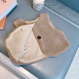 MyKids-Usa Baby Berber Fleece Design Button Front Warm Coat Vest - 1 of 4