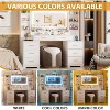PAKASEPT 58.4" W Vanity Desk with LED Lights & Power Outlet, Mondern Makeup Vanity with 8Drawers & Hair Dryer Stand, for Bedroom Dressing Room - 3 of 4