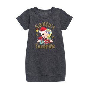 JoJo Siwa Santas Favorite Graphic Short Sleeve Fleece Dress - Heather Charcoal - 2T - 1 of 2