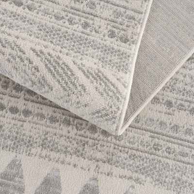 Chinnor Gray and Off-White Medium Pile Area Rug