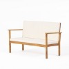 GDFStudio Harvey Outdoor Acacia Wood Bench with Cushions, Brown/Cream - 4 of 4