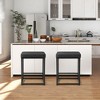 Costway Set of 2 Bar Stools 24'' Counter Height Backless Kitchen Island Bar Chairs Brown/Black/Grey - 4 of 4