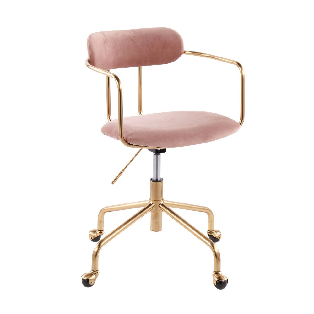 Photos - Computer Chair Demi Contemporary Office Chair Gold/Pink - LumiSource