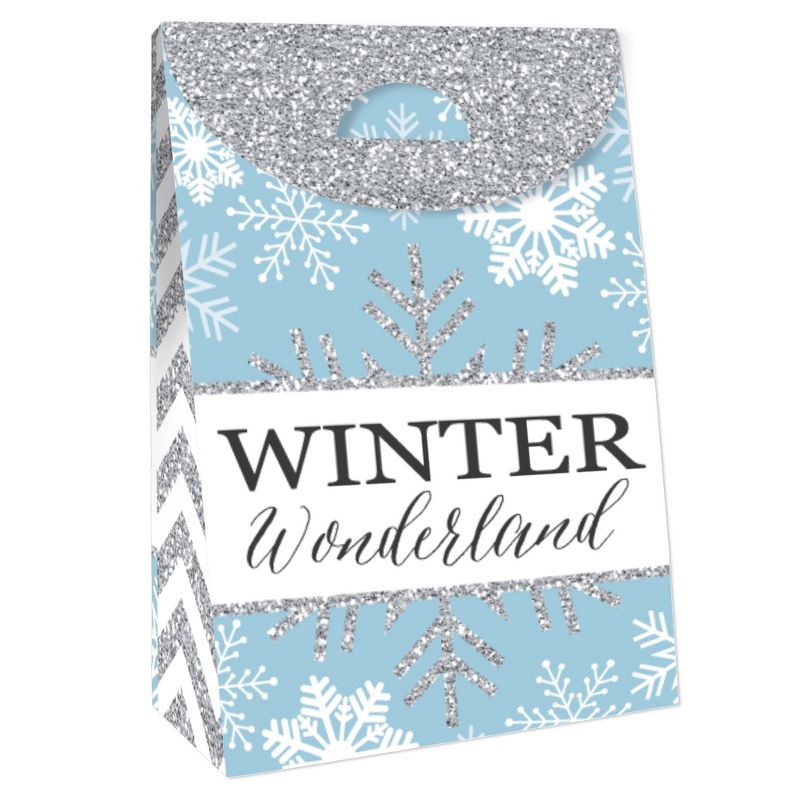 Big Dot of Happiness Winter Wonderland - Snowflake Holiday and Winter Wedding Gift Favor Bags - Party Goodie Boxes - Set of 12, 3 of 9