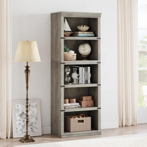 5 Tier Bookcase, Farmhouse Book Shelf with Storage, 67.4 Inch Tall Open Display Bookshelves - 1 of 4