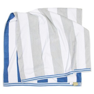 Aston and Arden Striped Reversible Oversized Thick Beach Towel (35x70 in., 600 GSM), Luxury Pool Towel, Extra Large Bath Towel - 1 of 4