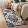 Faux Wool Machine Washable Boho Vintage Printed Area Rug Stylish Indoor Non Slip Stain Resistant Ultra Thin Non Shedding Carpet - 2 of 4