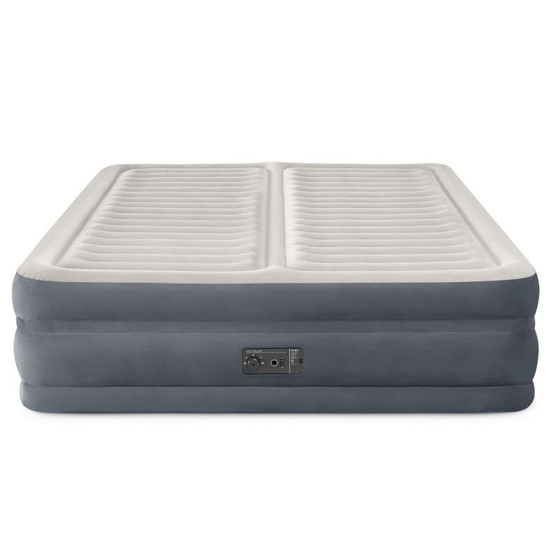 Intex 64953E Deluxe Dual Zone 22 Inch King Sized Air Mattress Fiber Tech Construction for Added Comfort and Support with Built In Air Pump, 1 of 8