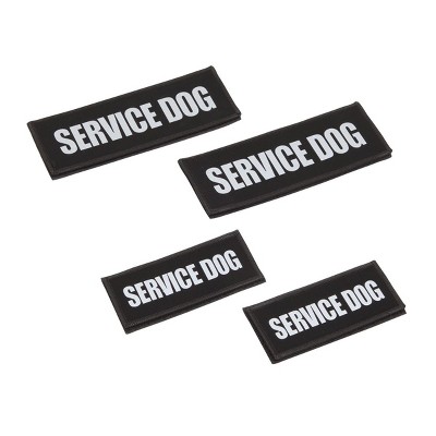 Okuna Outpost 4 Pack Reflective Service Dog Patches for Support Animal Vest and Harness Accessories, 2 Sizes