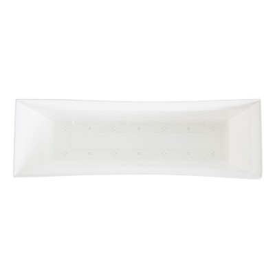 Eclipse 24" White Rectangular Indoor/Outdoor Planter with Removable Saucer