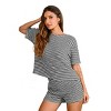 Women's Chic Striped Knit Pajama Sets - Cupshe - 4 of 4