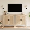 Set of 2,  Rattan Storage Cabinet with Doors and Shelves, Sideboard Entryway Console Cabinet, Wood Furniture with Storage for Kitchen and Entryway - 2 of 4