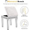 VINGLI Mirrored Vanity Stool with Storage, Upholstered Velvet Ottoman, Makeup Dressing Table Bench, Silver - 3 of 4