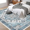 Area Rug, Machine Washable Rug for Living Room, Vintage Florals Accent Carpet, Low Pile Front Door Mat, Kitchen Rugs Non Slip Washable - 3 of 4
