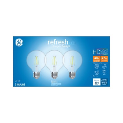 General Electric 3pk 40W Ca Refresh LED Light Bulb Dl G25 Clear