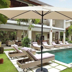 Maria 6x9 ft uv-cut Patio Cantilever Umbrella with Crank and Push Button Tilt without flap, Outdoor Furniture - Maison Boucle - 1 of 4