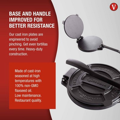 Victoria 8-Inch Black Cast Iron Tortilla Press