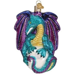 Old World Christmas Blown Glass Ornament for Christmas Tree, Fantasy Dragon - 1 of 4