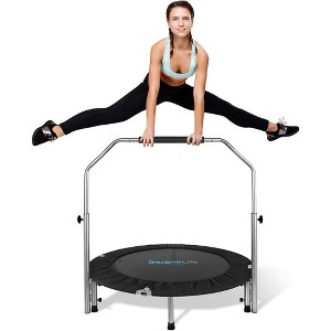 SereneLife 30'' Portable Aerobics Trampoline with Adjustable Handrail SLSPT438 - Indoor Use Only - 1 of 4