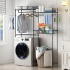 57.4" W Over Washer and Dryer Shelves,2 Tier Adjustable Height Wire Shelving and Wire Basket with Hanger Rod&Hook,Space Saving Shelf - 4 of 4