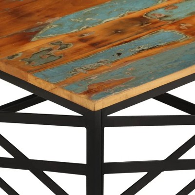 Eco-Friendly Industrial Square Coffee Table with Steel Legs