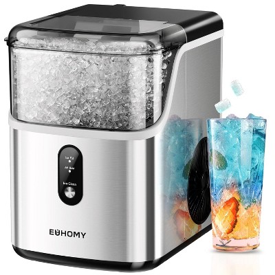 EUHOMY 35 Lbs. Countertop Nugget Ice Maker, Stainless Steel, Silver