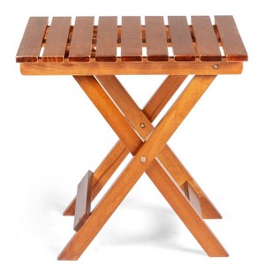 Karl Home|18.In  Rectangular Patio Folding Wood Side Table - 1 of 4