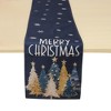 Unique Bargains Christmas Table Runner Gold Tone Star Christmas Tree Linen 72"x13" 1 Pc - 4 of 4