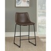 NicBex Counter Height Bar Stools Set of 2,Faux Leather Barstools with Backrest,Stool Chair with Footrest,Counter Stools for Island&Dining,Brown - 2 of 4