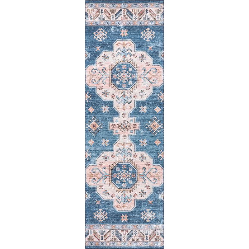 nuLOOM Norma Machine Washable Traditional Medallion Area Rug, 1 of 13