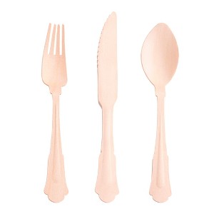 Smarty Had A Party Silhouette Birch Wood Eco Friendly Wooden Cutlery Set - For 600 Guests - 1 of 4