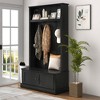 HOMCOM Hall Tree with Bench and Shoe Storage, Entryway Bench with Coat Rack, Mudroom Bench with Storage and Hooks for Hallway - 2 of 4