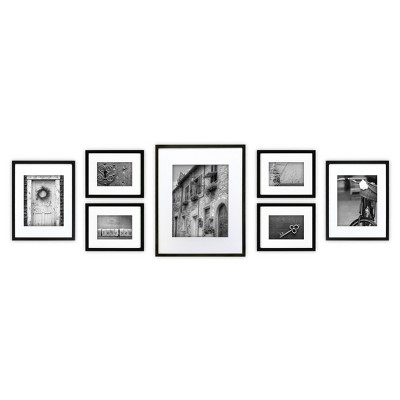 7pc Multi-Size Wall Frame Set Black - Gallery Perfect