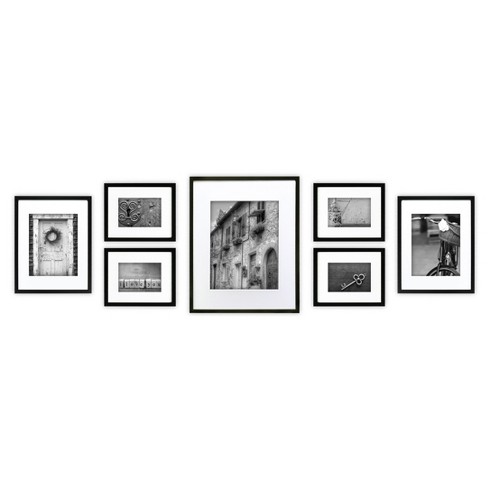 7pc Multi-Size Gallery Wall Frame Set Black - Gallery Perfect - image 1 of 4