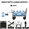 RISOKEYS ALL-TERRAIN FOLDABLE WAGON for Kids & Pets Push Pull Cart with UV Protection Canopy, 360° Swivel Wheels - 3 of 4