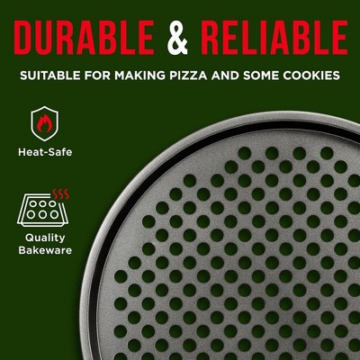Bakken 13-Inch Non-Stick Perforated Carbon Steel Pizza Pans - Set of 2