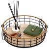Juvale 2 Pack Round Wooden Wire Basket Trays with Handles, Farmhouse Decor (2 Sizes) - 3 of 4