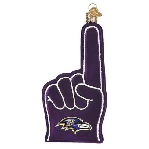 Old World Christmas Blown Glass Ornament for Christmas Tree, Baltimore Ravens Foam Finger - image 1 of 4